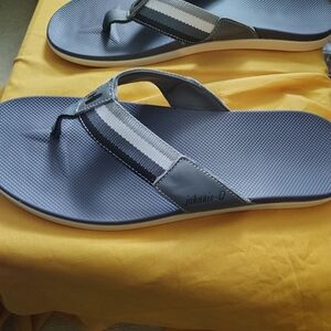 johnnie-O Men's Blue and Gray Flip Flops